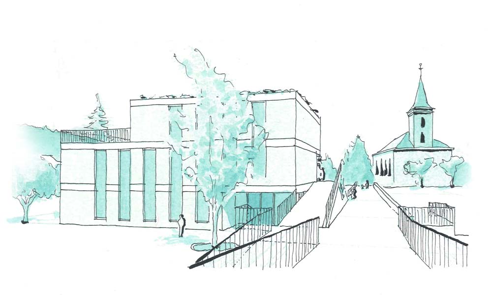 Dessin architectural d'une crèche